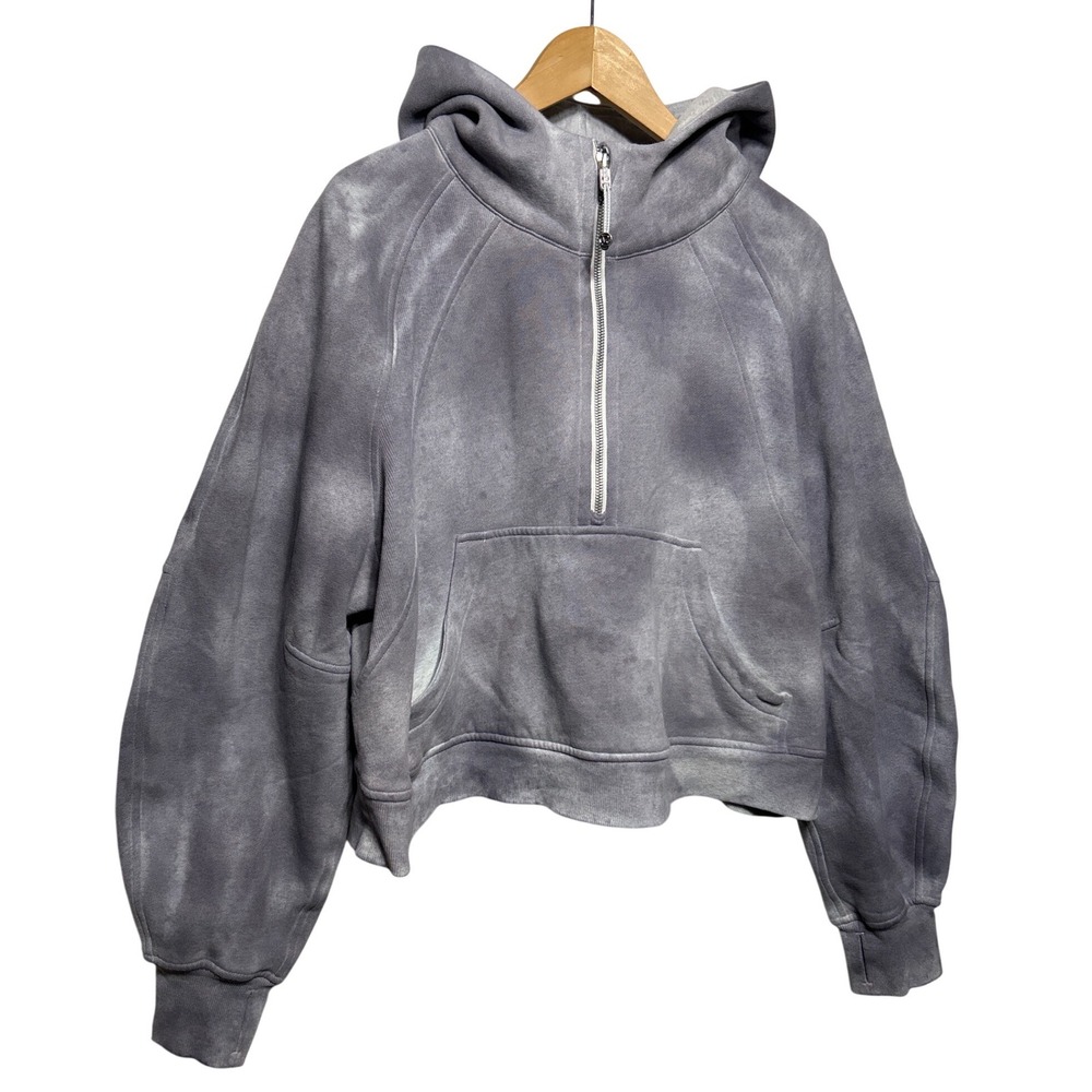 Lululemon Scuba Oversized Half Zip Hoodie Gray Purple Dye Sz XL/XXL Retail: $128